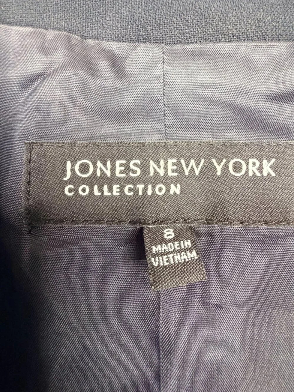 2/$30 Jones New York Notched Lapel Blazer Suit Jacket Navy 8 #A3138